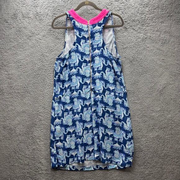Lilly Pulitzer Size 16 Carlotta Stretch Shift Dress Joy Ride Elephant Coastal - Picture 9 of 12